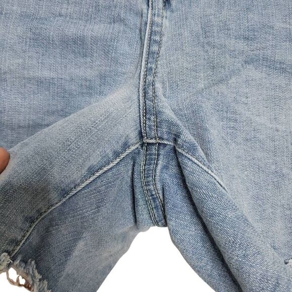 Seven7 Weekend Distressed Fringe Hem Denim Short Size 12 - Picture 5 of 10